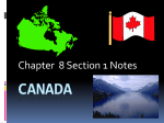 CANADA-Chapter 8 Section 1 Notes