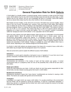 General Population Risk for Birth Defects