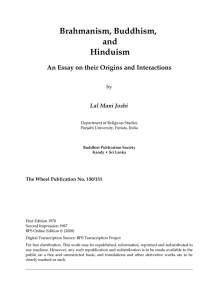 Brahmanism, Buddhism and Hinduism