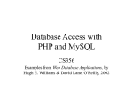 PHP Access to MySQL