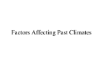 Natural Factors Effecting Past Climates