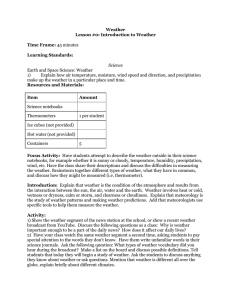 Lesson #0: Introduction to Weather