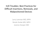 IUD Troubles: Best Practices for Difficult Insertions, Removals, and