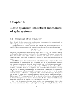 Chapter 3 Basic quantum statistical mechanics of spin