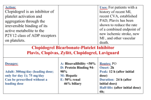 Clopidogrel Bicarbonate-Platelet Inhibitor Plavix