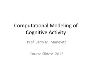 Brain and Cognitive Modeling and Neurocomputation