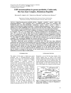 UHP metamorphism in garnet peridotite, Cuaba unit, Rio San Juan