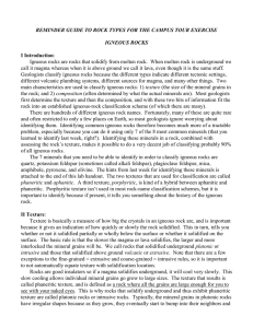 igneous rocks reading, a supplement to the lab manual