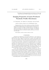 Imaging Properties of Laser-Produced Parabolic Profile Microlenses