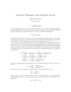 Classical Mechanics and Minimal Action