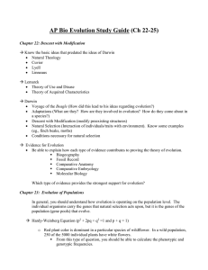 Evolution Test Prep - Northwest ISD Moodle