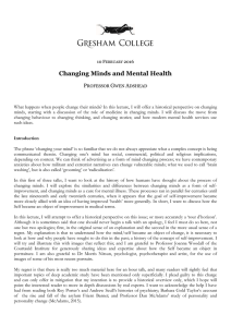Changing Minds and Mental Health
