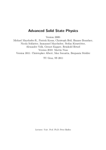 Advanced Solid State Physics