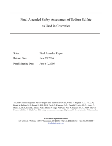 Final Amended Safety Assessment of Sodium Sulfate as Used in