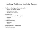 Auditory, Tactile, and Vestibular Systems