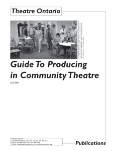 Guide To Producing in Community Theatre