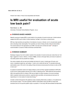 Is MRI useful for evaluation of acute low back pain?