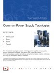 Common Power Supply Topologies
