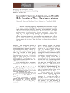 Insomnia Symptoms, Nightmares, and Suicide Risk: Duration of