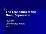 The Economics of the Great Depression