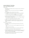 Lesson Outline for Teaching