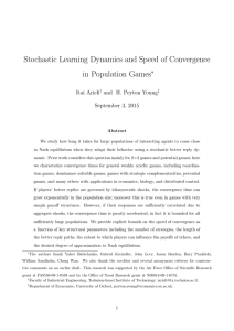 Stochastic Learning Dynamics and Speed of Convergence in