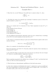 Thermal and Statistical Physics (Part II) Examples Sheet 1