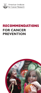 RECOMMENDATIONS - American Institute for Cancer Research