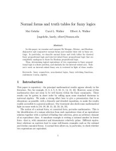 Normal forms and truth tables for fuzzy logics