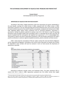 the sustainable development of aquaculture