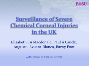 Surveillance of Severe Chemical Corneal Injuries in the UK