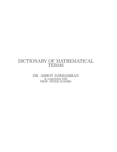 Dictionary of Mathematical Terms