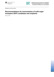 Recommendations for immunization of solid organ transplant