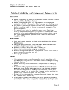 Patella Instability in Children and Adolescents