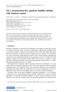 On a measurement-free quantum lambda calculus with classical