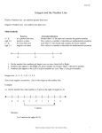 Integers and the Number Line