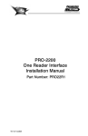 PRO-2200 One Reader Interface Installation Manual