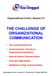 THE CHALLENGE OF ORGANIZATIONAL COMMUNICATION