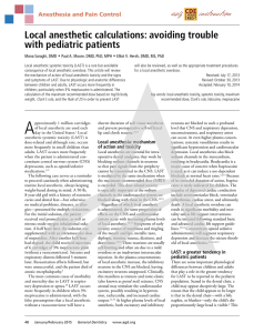 Local anesthetic calculations - Academy of General Dentistry