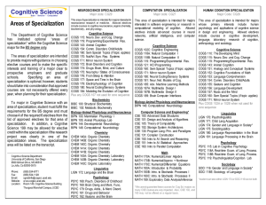 Areas of Specialization - UCSD Cognitive Science