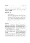 Bacterial Quality of River Nile Water at Cairo Region in