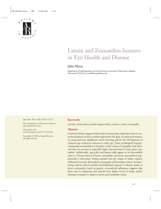 Lutein and Zeaxanthin Isomers in Eye Health and Disease