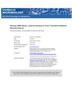 Nonstop mRNA Decay: a Special Attribute of Trans