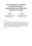 Management control system in public administration : beyond