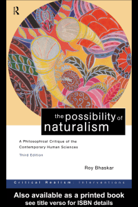 The Possibility of Naturalism: A Philosophical Critique of the