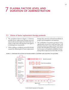 Section 7: Plasma factor level and duration of administration