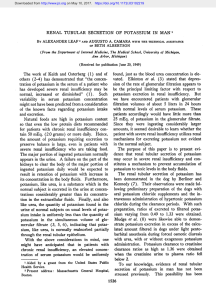 RENAL TUBULAR SECRETION OF POTASSIUM IN MAN1