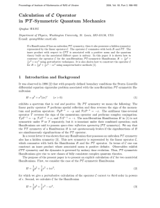 Calculation of C Operator in PT -Symmetric Quantum