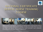 National certificate Dental Nurse training course