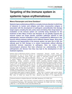Targeting of the immune system in systemic lupus erythematosus